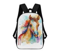 sinyumoney Sac À Dos Imprimé En 3D Pour Enfants Watercolor Baby Horse Art Sac À Dos Scolaire Pour Garçons Et Filles, Sac D'école Primaire, Sac À Livres Pour Adolescents 17inch