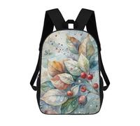 sinyumoney Sac À Dos Imprimé En 3D Pour Enfants Watercolor Leaves And Berries Illustration Sac D'école Léger Et Tendance Pour Les Voyages Et Les Études 17inch
