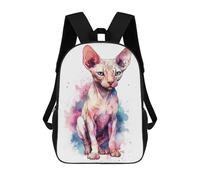 sinyumoney Sac À Dos Imprimé En 3D Pour Enfants Watercolor Sphynx Cat Art Sacs À Dos De Jour, Cartable, Sac À Dos Tendance, Sacs À Dos Décontractés Pour Écoliers Et Écolières 17inch