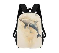 sinyumoney Sac À Dos Imprimé En 3D Pour Enfants Watercolor Whale Big Fish, Sac À Dos Tendance Pour L'école, Les Voyages Et Les Loisirs, Grand Sac À Dos Pour Garçons Et Filles 17inch