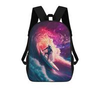 sinyumoney Sac À Dos Imprimé En 3D Pour Enfants Wave Surfing Astronaut Sac À Dos Scolaire Grande Capacité Pour Les Voyages, Idéal Pour Les Garçons Du Primaire Et Du Collège 17inch
