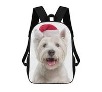 sinyumoney Sac À Dos Imprimé En 3D Pour Enfants Westie Dog with Santa Hat Sac À Dos Scolaire Grande Capacité Pour Les Voyages, Idéal Pour Les Garçons Du Primaire Et Du Collège 17inch