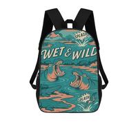 sinyumoney Sac À Dos Imprimé En 3D Pour Enfants Wet & Wild River Creatures Comic Sac À Dos Scolaire Grande Capacité Pour Les Voyages, Idéal Pour Les Garçons Du Primaire Et Du Collège 17inch