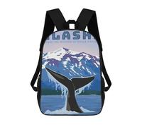 sinyumoney Sac À Dos Imprimé En 3D Pour Enfants Whale From Alaska Sac À Dos Scolaire Grande Capacité Pour Les Voyages, Idéal Pour Les Garçons Du Primaire Et Du Collège 17inch