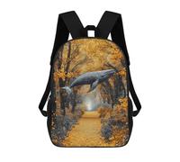 sinyumoney Sac À Dos Imprimé En 3D Pour Enfants Whale in Autumn Forest Pathway, Sac À Dos Tendance Pour L'école, Les Voyages Et Les Loisirs 17inch, Grand Sac À Dos De Jour Pour Garçons Et Filles