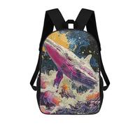 sinyumoney Sac À Dos Imprimé En 3D Pour Enfants Whale Ocean Paint Sac D'école Léger Et Tendance Pour Les Voyages Et Les Études 17inch
