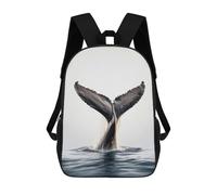 sinyumoney Sac À Dos Imprimé En 3D Pour Enfants Whale Tail Breach Sac À Dos Scolaire Grande Capacité Pour Les Voyages, Idéal Pour Les Garçons Du Primaire Et Du Collège 17inch