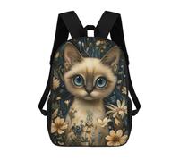 sinyumoney Sac À Dos Imprimé En 3D Pour Enfants Whimsical Siamese Cat Sac À Dos Scolaire Grande Capacité Pour Les Voyages, Idéal Pour Les Garçons Du Primaire Et Du Collège 17inch
