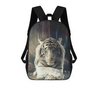 sinyumoney Sac À Dos Imprimé En 3D Pour Enfants White Tiger in Serenity Sac À Dos Scolaire Grande Capacité Pour Les Voyages, Idéal Pour Les Garçons Du Primaire Et Du Collège 17inch