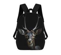 sinyumoney Sac À Dos Imprimé En 3D Pour Enfants Wild Deer Portrait Sac À Dos Scolaire Pour Garçons Et Filles, Sac D'école Primaire, Sac À Livres Pour Adolescents 17inch