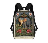 sinyumoney Sac À Dos Imprimé En 3D Pour Enfants William Morris Elephant Floral, Sac À Dos Tendance Pour L'école, Les Voyages Et Les Loisirs 17inch, Grand Sac À Dos De Jour Pour Garçons Et Filles