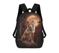 sinyumoney Sac À Dos Imprimé En 3D Pour Enfants Wolf Moon Night Scene-1, Sac À Dos Tendance Pour L'école, Les Voyages Et Les Loisirs 17inch, Grand Sac À Dos De Jour Pour Garçons Et Filles