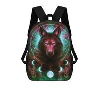 sinyumoney Sac À Dos Imprimé En 3D Pour Enfants Wolf Spirit Dreamcatcher Art, Sac À Dos Tendance Pour L'école, Les Voyages Et Les Loisirs, Grand Sac À Dos Pour Garçons Et Filles 17inch