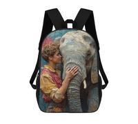 sinyumoney Sac À Dos Imprimé En 3D Pour Enfants Woman And Elephant Sac D'école Léger Et Tendance Pour Les Voyages Et Les Études 17inch