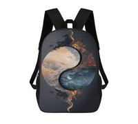 sinyumoney Sac À Dos Imprimé En 3D Pour Enfants Yin Yang Day And Night Sac À Dos Scolaire Grande Capacité Pour Les Voyages, Idéal Pour Les Garçons Du Primaire Et Du Collège 17inch