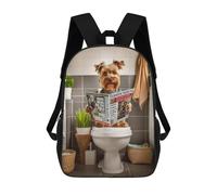 sinyumoney Sac À Dos Imprimé En 3D Pour Enfants Yorkshire Terrier Toilet, Sac À Dos Tendance Pour L'école, Les Voyages Et Les Loisirs, Grand Sac À Dos Pour Garçons Et Filles 17inch
