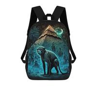 sinyumoney Sac À Dos Imprimé En 3D Pyramid Monkey Night Scene Sacs D'école Pour Enfants, Sacs À Livres, Sac À Dos De Voyage Léger, Sac D'école Pour Garçons Et Filles, Élèves Du Collège 17inch