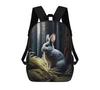sinyumoney Sac À Dos Imprimé En 3D Rabbit Animal Forest Sacs D'école Pour Enfants, Sacs À Livres, Sac À Dos De Voyage Léger, Sac D'école Pour Garçons Et Filles, Élèves Du Collège 17inch