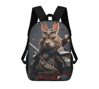 sinyumoney Sac À Dos Imprimé En 3D Rabbit Samurai Warrior Sacs D'école Pour Enfants, Sacs À Livres, Sac À Dos De Voyage Léger, Sac D'école Pour Garçons Et Filles, Élèves Du Collège 17inch