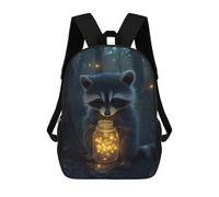 sinyumoney Sac À Dos Imprimé En 3D Raccoon with Firefly Jar Sacs D'école Pour Enfants, Sacs À Dos Grande Capacité Pour Les Voyages, Sacs À Livres Tendance, Sac À Dos Garçon Fille 17inch