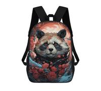 sinyumoney Sac À Dos Imprimé En 3D Red Rose Panda Portrait Sacs D'école Pour Enfants, Sacs À Livres, Sac À Dos De Voyage Léger, Sac D'école Pour Garçons Et Filles, Élèves Du Collège 17inch