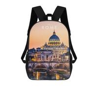sinyumoney Sac À Dos Imprimé En 3D Rome Cityscape at Sunset Sacs D'école Pour Enfants, Sacs À Dos Grande Capacité Pour Les Voyages, Sacs À Livres Tendance, Sac À Dos Garçon Fille 17inch