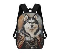 sinyumoney Sac À Dos Imprimé En 3D Royal Alaskan Malamute Portrait Sacs D'école Pour Enfants, Sacs À Dos Grande Capacité Pour Les Voyages, Sacs À Livres Tendance, Sac À Dos Garçon Fille 17inch