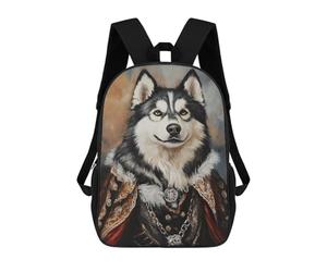 sinyumoney Sac À Dos Imprimé En 3D Royal Alaskan Malamute Portrait Sacs D'école Pour Enfants, Sacs À Dos Grande Capacité Pour Les Voyages, Sacs À Livres Tendance, Sac À Dos Garçon Fille 17inch