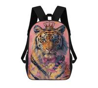 sinyumoney Sac À Dos Imprimé En 3D Royal Tiger with Crown Art Print Sacs D'école Pour Enfants, Sacs À Livres, Sac À Dos De Voyage Léger, Sac D'école Pour Garçons Et Filles, Élèves Du Collège 17inch