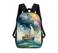 sinyumoney Sac À Dos Imprimé En 3D Sailing Into The Sunset Sacs D'école Pour Enfants, Sacs À Dos Grande Capacité Pour Les Voyages, Sacs À Livres Tendance, Sac À Dos Garçon Fille 17inch