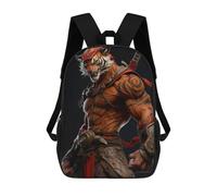 sinyumoney Sac À Dos Imprimé En 3D Samurai Tiger Warrior Statue Sacs D'école Pour Enfants, Sacs À Livres, Sac À Dos De Voyage Léger, Sac D'école Pour Garçons Et Filles, Élèves Du Collège 17inch