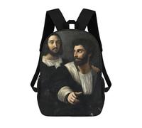 sinyumoney Sac À Dos Imprimé En 3D Self Portrait with Friend Sacs D'école Pour Enfants, Sacs À Dos Grande Capacité Pour Les Voyages, Sacs À Livres Tendance, Sac À Dos Garçon Fille 17inch