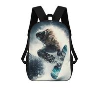 sinyumoney Sac À Dos Imprimé En 3D Snowboarder in Action -4 Sacs D'école Pour Enfants, Sacs À Livres, Sac À Dos De Voyage Léger, Sac D'école Pour Garçons Et Filles, Élèves Du Collège 17inch