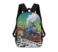 sinyumoney Sac À Dos Imprimé En 3D Steam Train Winter Journey Sacs D'école Pour Enfants, Sacs À Livres, Sac À Dos De Voyage Léger, Sac D'école Pour Garçons Et Filles, Élèves Du Collège 17inch