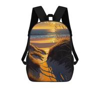 sinyumoney Sac À Dos Imprimé En 3D Sunset Beach Reflections Sacs D'école Pour Enfants, Sacs À Livres, Sac À Dos De Voyage Léger, Sac D'école Pour Garçons Et Filles, Élèves Du Collège 17inch