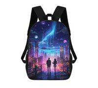 sinyumoney Sac À Dos Imprimé En 3D Technology City Night Sacs D'école Pour Enfants, Sacs À Dos Grande Capacité Pour Les Voyages, Sacs À Livres Tendance, Sac À Dos Garçon Fille 17inch