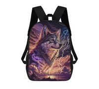 sinyumoney Sac À Dos Imprimé En 3D Thundering Wolf Majesty Sacs D'école Pour Enfants, Sacs À Livres, Sac À Dos De Voyage Léger, Sac D'école Pour Garçons Et Filles, Élèves Du Collège 17inch