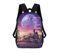 sinyumoney Sac À Dos Imprimé En 3D Train Journey Through Fantasy Land Sacs D'école Pour Enfants, Sacs À Livres, Sac À Dos De Voyage Léger, Sac D'école Pour Garçons Et Filles, Élèves Du Collège 17inch