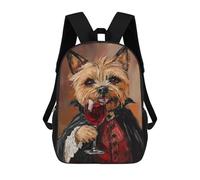 sinyumoney Sac À Dos Imprimé En 3D Vampire Dog with Wine Glass -1 Sacs D'école Pour Enfants, Sacs À Dos Grande Capacité Pour Les Voyages, Sacs À Livres Tendance, Sac À Dos Garçon Fille 17inch