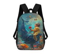 sinyumoney Sac À Dos Imprimé En 3D Whale, Child, Flower, Fantasy Sacs D'école Pour Enfants, Sacs À Dos Grande Capacité Pour Les Voyages, Sacs À Livres Tendance, Sac À Dos Garçon Fille 17inch