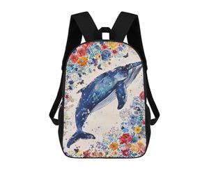 sinyumoney Sac À Dos Imprimé En 3D Whale Floral Fantasy Art Print Sacs D'école Pour Enfants, Sacs À Dos Grande Capacité Pour Les Voyages, Sacs À Livres Tendance, Sac À Dos Garçon Fille 17inch