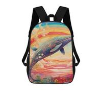 sinyumoney Sac À Dos Imprimé En 3D Whale Rainbow Fantasy Sacs D'école Pour Enfants, Sacs À Dos Grande Capacité Pour Les Voyages, Sacs À Livres Tendance, Sac À Dos Garçon Fille 17inch
