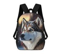 sinyumoney Sac À Dos Imprimé En 3D Winter Wolf Portrait-1 Sacs D'école Pour Enfants, Sacs À Dos Grande Capacité Pour Les Voyages, Sacs À Livres Tendance, Sac À Dos Garçon Fille 17inch