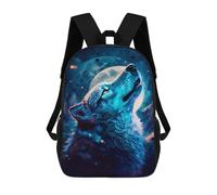 sinyumoney Sac À Dos Imprimé En 3D Wolf Howling at Moon -1 Sacs D'école Pour Enfants, Sacs À Livres, Sac À Dos De Voyage Léger, Sac D'école Pour Garçons Et Filles, Élèves Du Collège 17inch
