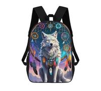 sinyumoney Sac À Dos Imprimé En 3D Wolf Spirit Dreamcatcher -2 Sacs D'école Pour Enfants, Sacs À Dos Grande Capacité Pour Les Voyages, Sacs À Livres Tendance, Sac À Dos Garçon Fille 17inch
