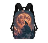 sinyumoney Sac À Dos Imprimé En 3D Wolfs Lunar Serenade Sacs D'école Pour Enfants, Sacs À Dos Grande Capacité Pour Les Voyages, Sacs À Livres Tendance, Sac À Dos Garçon Fille 17inch