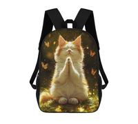 sinyumoney Sac À Dos Imprimé En 3D Yoga Cat with Butterflies Sacs D'école Pour Enfants, Sacs À Dos Grande Capacité Pour Les Voyages, Sacs À Livres Tendance, Sac À Dos Garçon Fille 17inch