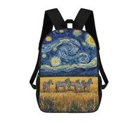 sinyumoney Sac À Dos Imprimé En 3D Zebras Under A Starry Night Sky Sacs D'école Pour Enfants, Sacs À Livres, Sac À Dos De Voyage Léger, Sac D'école Pour Garçons Et Filles, Élèves Du Collège 17inch