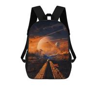 sinyumoney Sac À Dos Pour Enfants, Alien Landscape with Giant Planets Sac D'école Grande Capacité Pour Élèves, Sacs À Dos Pour Garçons, Filles, Adultes Et Adolescents 17inch