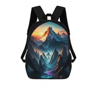 sinyumoney Sac À Dos Pour Enfants Alien Landscape with Glowing Rivers Garçons Et Filles, Sac À Dos De Voyage Pour Adolescents 17inch